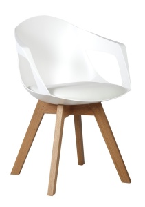 SCAUN ALB DIN STEJAR HOLEY ARM STIL MODERN B2