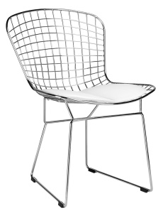 SCAUN ARGINTIU/ALB DIN METAL NET SOFT STIL MODERN B2