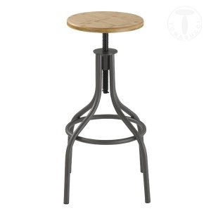 SCAUN BAR, PAJO, CADRUL DIN METAL SI LEMN, STIL INDUSTRIAL, COD 3122