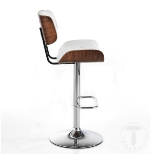 SCAUN BAR, UPPSALA 85CM, CADRUL DIN METAL, LEMN SI PIELE ECO, STIL MODERN, COD 4373 - Img 2