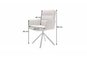 SCAUN CONFORTABIL, BIG GEORGE, PIELE NATURALA SI PICIOARE METAL, COD 43635, ROTATIV - Img 6