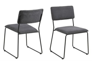 SCAUN CU TAPITERIE DIN VELUR CORNELIA ANTRACIT STIL MODERN B2 - Img 2