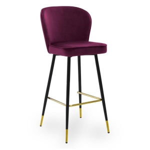 SCAUN DE BAR AINE 70, BORDO/AURIU/NEGRU, STIL MODERN