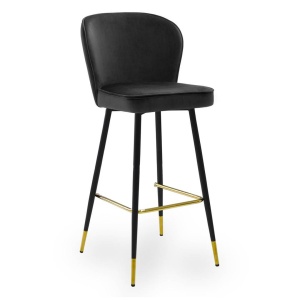 SCAUN DE BAR AINE 80, NEGRU/AURIU/NEGRU, STIL MODERN, ATR