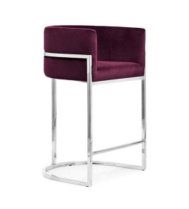 SCAUN DE BAR CASINO 60, BORDO/CROM, STIL MODERN
