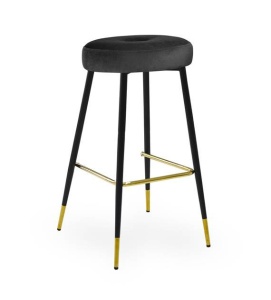 SCAUN DE BAR CONSU 60, NEGRU/AURIU/NEGRU, STIL MODERN