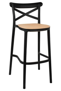 SCAUN DE BAR, COUNTRY BLACK DIN POLIPROPILENA DE CALITATE SUPERIOARA, KH - Img 8
