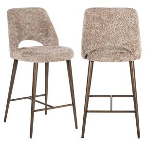 SCAUN DE BAR DELPHINE LOVELY NATURE, 213621, CONFECTIONAT DIN POLIESTER, METAL SI SPUMA, MARO/NEGRU, STIL MODERN