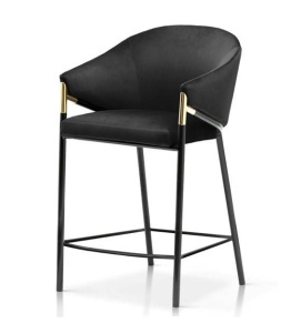 SCAUN DE BAR FANCY 60, NEGRU CU AURIU, STIL MODERN, ATR