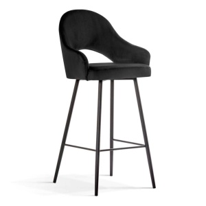 SCAUN DE BAR GODA 70, NEGRU/NEGRU, STIL MODERN