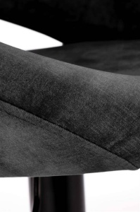 SCAUN DE BAR H102, NEGRU/NEGRU, TAPITERIE DIN CATIFEA SI PICIOARE DIN METAL, STIL MODERN - Img 3