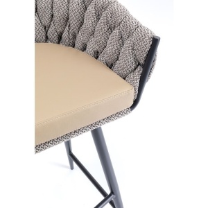 SCAUN DE BAR KNOT MARO, CONFECTIONAT DIN POLIESTER, PIELE ECOLOGICA SI METAL, STIL MODERN - Img 3