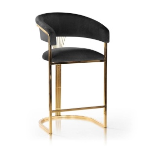 SCAUN DE BAR MARCILLE 60, NEGRU/AURIU, STIL MODERN