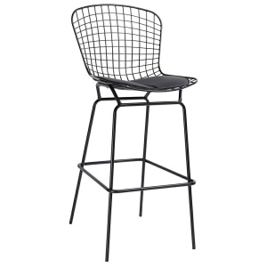 SCAUN DE BAR NEGRU NET, DIN METAL SI PIELE ECO, STIL MODERN B2 - Img 1