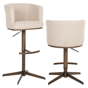SCAUN DE BAR ROTATIV CHEYENNE BISCOTTI, S4784, CONFECTIONAT DIN METAL, SPUMA, PLACAJ SI 100% POLIESTER, RICHMOND INTERIORS