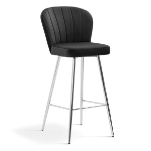 SCAUN DE BAR SHELLY 70, NEGRU/CROM, STIL MODERN