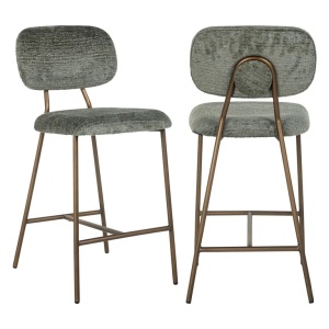 SCAUN DE BAR XENIA, VERDE MENTA/ALAMA, S4522, CONFECTIONAT DIN METAL, SPUMA SI 100% POLIESTER, RICHMOND INTERIORS