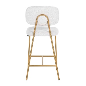 SCAUN DE BAR XENIA WHITE BOUCLÉ 65 ALB/AURIU, CU TAPITERIE DIN TEXTIL, B2 - Img 3