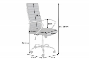 SCAUN DE BIROU, BIG DEAL 107/117CM, METAL SI PIELE ECO DE CULOARE NEAGRA, COD 41022 - Img 7