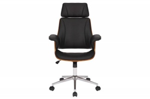 SCAUN DE BIROU, MANHATTAN, SAMPANIE, PIELE ECO SI LEMN NUC, COD 44195, DESIGN MODERN - Img 2