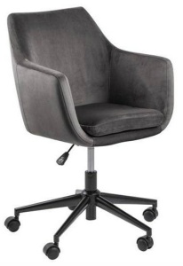 SCAUN DE BIROU NORA, GRI INCHIS/NEGRU, DIN MATERIAL TEXTIL SI METAL, STIL MODERN, B2