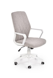 SCAUN DE BIROU SPIN 2, GRI/ALB, TAPITERIE DIN STOFA SI PICIOARE DIN METAL, STIL MODERN - Img 1