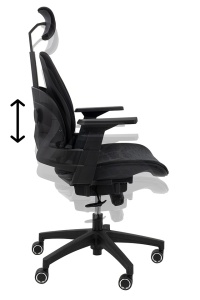 SCAUN DE BIROU VENTILER NEGRU, CU TAPITERIE DIN TEXTIL SI PLASA, STIL MODERN - Img 4