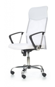 SCAUN DE BIROU VIRE, ALB/CROM, TAPITERIE DIN STOFA/PLASA SI PICIOARE DIN METAL, STIL MODERN - Img 2