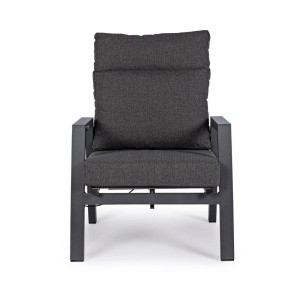 SCAUN DE GRADINA KLEDI GRI INCHIS, CONFECTIONAT DIN ALUMINIU SI TEXTIL, STIL MODERN - Img 4