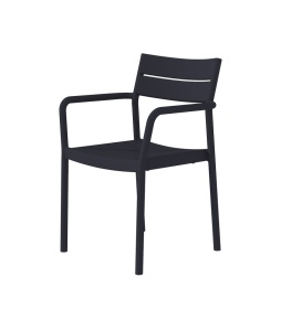 SCAUN DE TERASA CAPRI ARM 23, REALIZAT DIN PLASTIC, CULOARE NEGRU, PENTRU UZ COMERCIAL, ARTIM GROUP SELECTION
