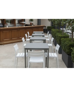 SCAUN DE TERASA DE BAR CAPRI 55, REALIZAT DIN PLASTIC, CULOARE ALB/GRI, PENTRU UZ COMERCIAL, ARTIM GROUP SELECTION - Img 5