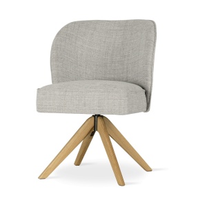 SCAUN DINING AINE SUPREME WOOD, CONFECTIONAT DIN LEMN, METAL, SPUMA, ARCURI SI TEXTIL, GRI/NATURAL, STIL MODERN
