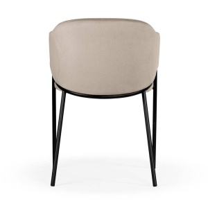 SCAUN DINING ANTALA, BEJ/NEGRU, TAPITERIE DIN CATIFEA SI PICIOARE DIN METAL, STIL MODERN, ATR - Img 3