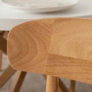 SCAUN DINING, ARTIM MEBLE, REALIZAT DIN LEMN SI TEXTIL, CULOARE STEJAR/BEJ, STIL MODERN - Img 3