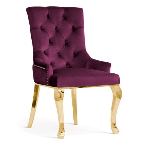SCAUN DINING AUGUST GLAMOUR, BORDO/AURIU, STIL CHESTERFIELD,