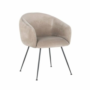 SCAUN DINING AVANTI, KHAKI/NEGRU, TAPITERIE DIN CATIFEA SI PICIOARE DIN METAL, STIL MODERN B2 - Img 2