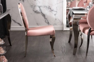 SCAUN DINING, BAROCK, COD 40798, DIN METAL SI CATIFEA ROZ INCHIS, DESIGN BAROC
