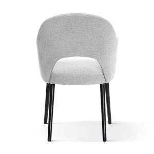 SCAUN DINING BJORG, GRI/NEGRU, TAPITERIE DIN STOFA SI PICIOARE DIN LEMN, STIL MODERN - Img 5