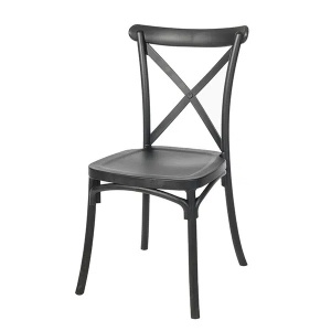 SCAUN DINING BOHO, NEGRU, STIL CLASIC - Img 1
