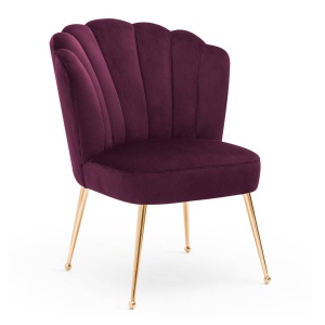SCAUN DINING BOLONIA, BORDO/AURIU, STIL MODERN