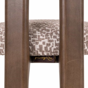 SCAUN DINING CONTIGO NATURAL GEO, 214062, CONFECTIONAT DIN POLIESTER, LEMN MASIV SI SPUMA, BEJ/MARO, STIL MODERN - Img 5