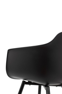 SCAUN DINING ECMO ARM, NEGRU, CONFECTIONAT DIN WPC SI METAL, STIL MODERN - Img 4