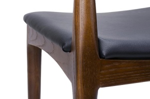 SCAUN DINING ELBOW, MARO INCHIS/NEGRU, DIN LEMN MASIV DE FRASIN SI PIELE ECOLOGICA, STIL CLASIC - Img 7