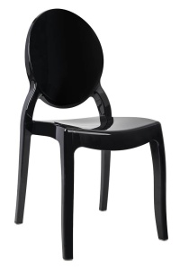 SCAUN DINING ELIZABETH, NEGRU, DIN POLICARBONAT, STIL MODERN B2
