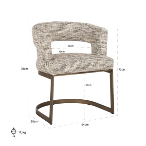 SCAUN DINING ELLIS BE TRENDY 01 NATURE, S4756, CONFECTIONAT DIN 100% POLIESTER, SPUMA SI METAL, RICHMOND INTERIORS - Img 3