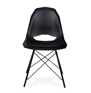 SCAUN DINING, GULAR DSM, NEGRU, DIN POLIPROPILENA SI METAL, STIL SCANDINAV B2 - Img 2