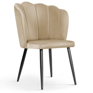 SCAUN DINING HILTON, BEJ/NEGRU, STIL MODERN