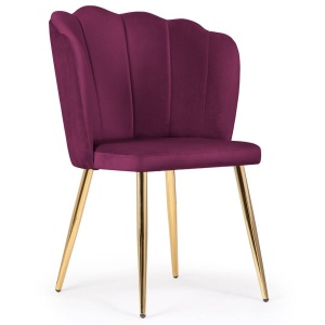 SCAUN DINING HILTON, BORDO/AURIU, STIL MODERN