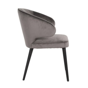 SCAUN DINING INDIGO, GRI/NEGRU, TAPITERIE DIN CATIFEA SI PICIOARE DIN LEMN DE FAG, STIL MODERN B2 - Img 5