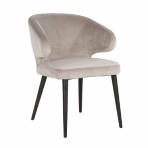 SCAUN DINING INDIGO, KHAKI/NEGRU, TAPITERIE DIN CATIFEA SI PICIOARE DIN LEMN DE FAG, STIL MODERN RICHMOND INTERIORS